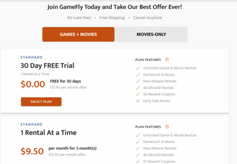 GameFly 30 days Free trial TechOwned